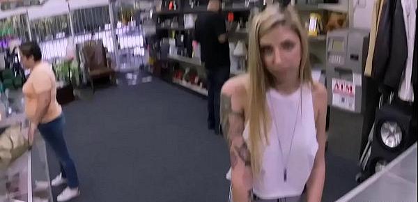  Gorgeous Blonde Chick Fucked at the Pawn shop - XXX Pawn